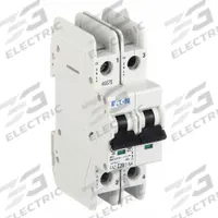EATON IEC Miniature Circuit Breaker: 20 A Amps, 48/96V DC, 14kA at 277/480V AC, Screw Clamp, FAZ-NA (MPN FAZ-C20/2-NA). Key specifications — DC Voltage Rating: 48/96V DC; Brand: EATON; Max. AIR Rating: 14kA at 277/480V AC; Terminal Connection: Screw Clamp; AC Voltage Rating: 277/480V AC.