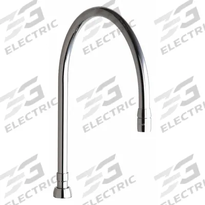 CHICAGO FAUCETS Spout: Spout, Gooseneck, Swivel Spout, Brass, Polished Chrome - Gooseneck Faucet Spouts