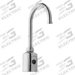 CHICAGO FAUCETS Bathroom Sensor Faucet: HyTronic Gooseneck, Cast Brass, Polished Chrome Finish (MPN WWG116.430.AB.1T). Key specifications — Brand: CHICAGO FAUCETS; Includes: Mounting Hardware; Series: HyTronic Gooseneck.