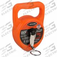 KESON Chalk Line Reel: 1:1, 150 ft Line Lg, Orange, 12 oz Fill Wt, Big-Mouth Turn and Lift Door (MPN G150BOLD). Key specifications — attr1270037: 1:1; attr1270064: KESON; attr1270067: Polysynthetic; attr1270076: Plastic.