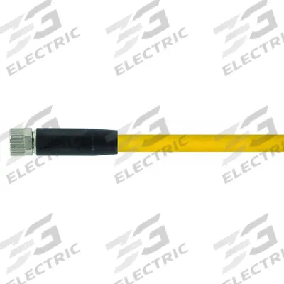 MURRELEKTRONIK Cordset: M8 Female Straight X Bare Wire, 3 Pins, Yellow, PVC, 7.5 m Cable Lg - Single-Ended Cordsets with PVC Jacket for Flexing Applications