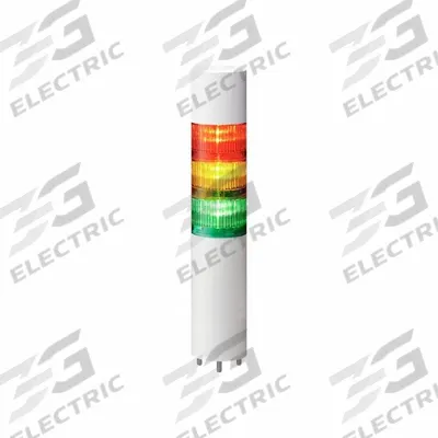 PATLITE Tower Light Assembly: 3 Tier, Sounder Tier Included, IP67/IP69K - Three-Tier Tower Light Assemblies