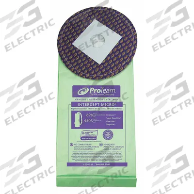 PROTEAM Vacuum Bag: ProTeam, Dry, Paper, 2-Ply, Std - Backpack Vacuum Bags