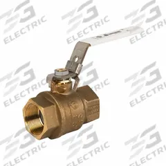 JOMAR VALVE Manual Two-Way Ball Valve: 1 in, Brass, Straight, Press x Press, Full Port Ball Port (MPN 100-405G-LH). Key specifications — Brand: JOMAR VALVE; Handle: Locking Lever.