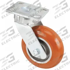 APPROVED VENDOR Plate Caster: Swivel, Polyurethane, 6 in Wheel Dia, 2 in Wheel Wd, Ball, Medium Duty (MPN 49H866). Key specifications — Wheel/Tread Color: Orange; Brand: APPROVED VENDOR; Roll Up: Swivel.
