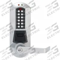 SIMPLEX Electronic Keyless Lock: Proximity and Keypad, Chrome (MPN E5731XSWL-626-41). Key specifications — Product Type: Electronic Keyless Lock; Manufacturer Part Number: E5731XSWL-626-41; Access Method: Proximity and Keypad; Key Override Options: Schlage C Keyway.