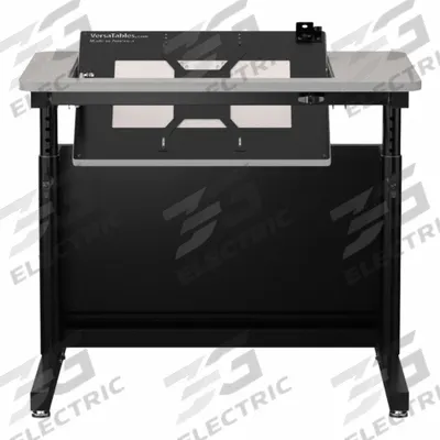 VERSADESK Standing Desk: Gray, Wood, 36 in Overall Wd, 24 in Overall Dp, 36 in Max Desktop Ht - Manual Adjustable-Height Desks