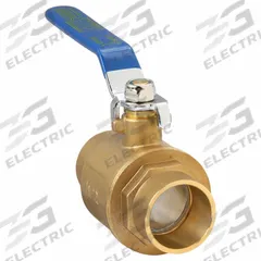 APPROVED VENDOR Manual Two-Way Ball Valve: 1 1/2 in, Brass, Straight, Sweat x Sweat, Two-Piece, Blue (MPN 1PYP7). Key specifications — Brand: APPROVED VENDOR; Handle: Lever.