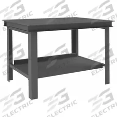 DURHAM MFG Workbench: Fixed Ht, Steel, 48 in x 36 in, 14,000 lb Overall Load Capacity, Gray (MPN HWB-3648-95). Key specifications — Brand: DURHAM MFG.