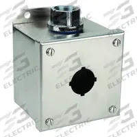 SCHNEIDER ELECTRIC Push Button Enclosure: 30mm, 1 Holes, 304 Stainless Steel, NEMA 1/12/3/4/4X (MPN 9001KYSS1). Key specifications — attr211299: SCHNEIDER; attr1043605: Indoor Dust & Water Droplets.