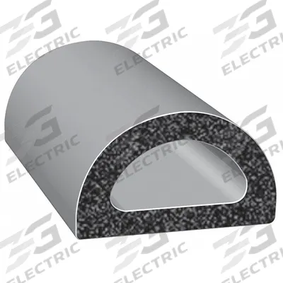 TRIM LOK Seal: D-Shaped, Self-Adhesive Mounting, Std, EPDM, 500 ft Overall Lg - D-Section Foam Rubber Seals