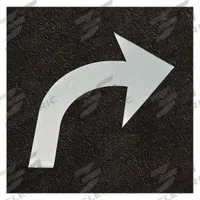 3M Pavement Tape Symbols & Legends: Pressure Sensitive Adhesive, 2 5/8 yd Lg, 73 in Wd, White, 4 PK (MPN L380IES-RA). Key specifications — Product Type: Pavement Tape Symbols & Legends; Color: White; Brand: 3M; Installation Method: Pressure Sensitive Adhesive; Legend: Right Curve Arrow.
