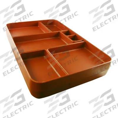 CORTECH Food Tray: 14 1/4 in Overall Lg, 9 1/2 in Overall Wd, Terra Cotta - X-Trays for Correctional Facilities
