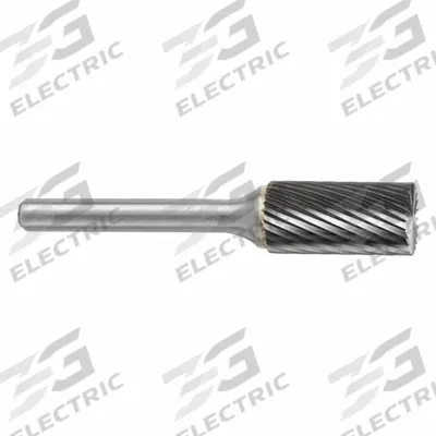 SGS PRO Carbide Bur: Cylinder with End Cut, SB-5, Single Cut, 1/2" x 1" Head - Single-Cut End-Cut Cylinder Burs