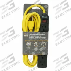 YELLOW JACKET Power Strip: 6 Outlets, 8 ft Cord Lg, 15 A Current, Not UL Rated for Healthcare, Black (MPN 4666). Key specifications — attr1326918: YELLOW JACKET; attr1326934: Keyhole.
