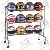 SPALDING Ball Rack: Steel, Silver, (12) Balls (MPN 411-600)
