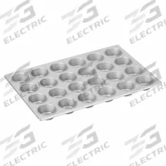 CHICAGO METALLIC Cupcake/Muffin Pan: Aluminized Steel, 24 Slots, 17 7/8 in Overall Wd, 26 ga Gauge (MPN 45605). Key specifications — Pan Style: Cupcake Pan; Brand: CHICAGO METALLIC; Color: Silver; Material: Aluminized Steel; NSF Certified: No; Number of Slots: 24.
