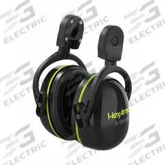 HEXARMOR Earmuffs: Hard Hat-Mounted Earmuff, Passive, 25 dB NRR, Dielectric, Black, 1 PR (MPN 17-17002). Key specifications — Style: Rigid; Dielectric: Yes; Electrically Insulated: Yes; Band Material: ABS; Cushion Material: Foam; Cup Material: ABS; Series: K-Series(TM); Cup Color_Original: Black.