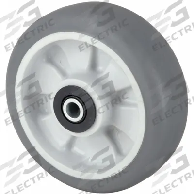 APPROVED VENDOR Caster Wheel: 8 in Wheel Dia., 2 in Wheel Wd, Rubber, 675 lb Load Rating - Nonmarking Rubber Tread on Plastic Core Wheels