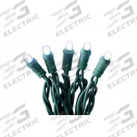 LED Holiday String Lights: Bottom Button Shape, 23 11/16 ft Lg, White, 70 LEDs, 5.2 W, 120 V AC (MPN 60RG14). Key specifications — Brand: APPROVED VENDOR; Light Color: White.