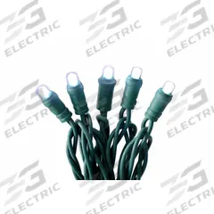 LED Holiday String Lights: Bottom Button Shape, 23 11/16 ft Lg, White, 70 LEDs, 5.2 W, 120 V AC (MPN 60RG14). Key specifications — Brand: APPROVED VENDOR; Light Color: White.
