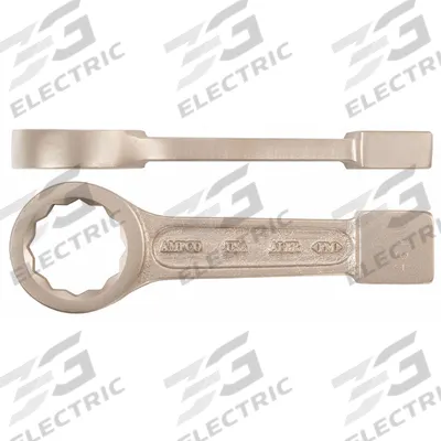 AMPCO Striking Wrench: Aluminum/Bronze, Natural, 51 mm Head Size, 10 in Overall Lg - Metric, Straight Handle, Nonsparking, 12-Point Striking Box End Wrenches