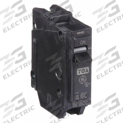 GE Miniature Circuit Breaker: THQL, 70 A, 120/240V AC, Single Phase, 10kA at 120/240V AC - THQP, THQL & THHQL Series, Plug-In GE Miniature Circuit Breakers