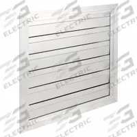 27.75"H-W 4.5"L Aluminum Backdraft Dampr: For 24 in Fan, Single Panel, 27 3/4 in H, 27 3/4 in W (MPN 5NKN6). Key specifications — Airflow Direction: Horizontal; Blade Type: Flat Blade; Brand: DAYTON; Maximum Air Velocity: 2250 fpm; Mounting Position: Vertical.