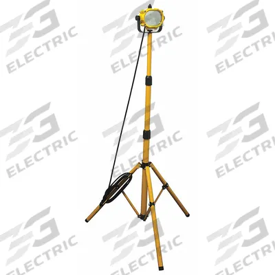 APPROVED VENDOR Temporary Job Site Light: 600 lm Max Brightness, LED, 1, 1 Brightness Levels - Tripod Stand Lights