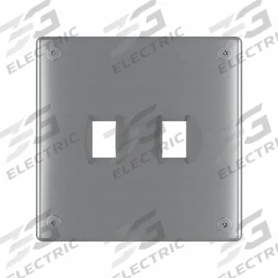 LEGRAND Wall Plate: Toggle, 2 Gang, Silver - Tamper-Resistant Wall Plates