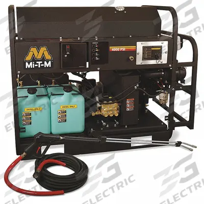 MI-T-M Gas-Powered Pressure Washer: Heavy Duty, Skid Mount, 4,000 psi, 4.5 gpm - Hot Water Pressure Washers
