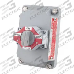 APPLETON ELECTRIC Selector Switch with Cover: Off, Short Lever, Momentary, On, EFKB, Non-Illuminated (MPN EFKB-345-SRC). Key specifications — Action: Maintained/Maintained/Momentary; Contact Form: 4 Circuit; Operator Head Type: Short-Handled Knob; Operator Illumination: Non-Illuminated; Series: EFKB; Brand: APPLETON ELECTRIC.
