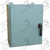 HAMMOND Enclosure: Steel, 24 in x 20 in x 10 in, NEMA 12/13/3R/4, Solid Cover, Hinged (MPN HW242010GYHK). Key specifications — Closure Method: Handle; Brand: HAMMOND; Knockouts: Not Included.