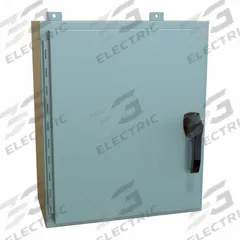 HAMMOND Enclosure: Steel, 24 in x 20 in x 10 in, NEMA 12/13/3R/4, Solid Cover, Hinged (MPN HW242010GYHK). Key specifications — Closure Method: Handle; Brand: HAMMOND; Knockouts: Not Included.
