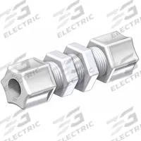 JACO Bulkhead Compression Union: 3/8 in OD x 3/8 in OD Size, Compression x Compression, Nylon, 5 PK (MPN 20-6-N-PG). Key specifications — Brand: JACO.