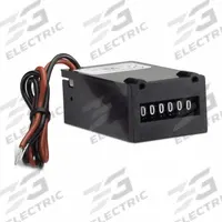 TRUMETER Electromechanical Counter: Rear Panel Mounting, 2 1/4 in x 1 1/2 in, 90 V AC – 120 V AC (MPN RV2-4916B). Key specifications — Mounting Style: Base; Standards: REACH; Brand: TRUMETER; Manufacturer Part Number: RV2-4916B.