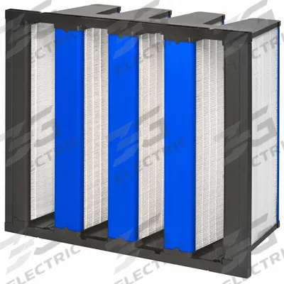 GRAINGER V-Bank Air Filter: 24 in x 24 in x 12 in, Fiberglass, Single Header - MERV 15 V-Bank Air Filters