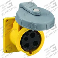 HUBBELL Pin and Sleeve Receptacle: Yellow, 125V AC, Single Phase, 60 A, 2 Pole, 3 Wire (MPN HBL360R4W). Key specifications — Brand: HUBBELL.