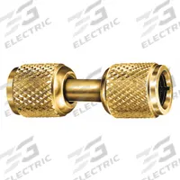 JB INDUSTRIES Coupler: 2 in Lg, 180° Angle, Input 1/4 in Female SAE Right-Hand, A2L Compatible (MPN D10244). Key specifications — Product Type: Coupler; Brand: JB INDUSTRIES; Manufacturer Part Number: D10244; Material: Brass.