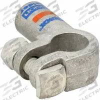 FUSION Battery Terminal: Right Elbow, Solder, 2/0 ga, Orange Color, Negative, Copper/Tin (MPN 416320-525-001N). Key specifications — Contact Material: Tin; Alignment: Right Elbow; Color Code: Orange; Connection Type: Solder; Gauge: 2/0 ga; Polarity: Negative; Brand: FUSION.