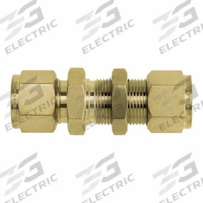 BRENNAN INDUSTRIES Compression Fitting Union: 3/8 in OD x 3/8 in OD Size, Tube x Tube - Clean & Bagged Double-Ferrule Brass Compression Fittings