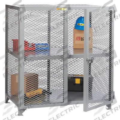 LITTLE GIANT Bulk Storage Locker: 73 in x 39 in x 52 in, 1 Fixed Shelf, Legs, Gray, Gray - Industrial Ventilated Shelf Cabinets