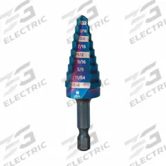 SPYDER Step Drill Bit: 1/4" to 3/4", Black Oxide HSS, Impact Rated, Quick-Change Hex Shank (MPN 19021). Key specifications — attr1234936: Impact Rated.