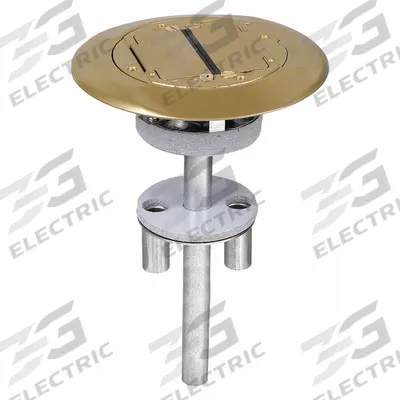 HUBBELL WIRING DEVICE-KELLEMS Fire Rated Poke Through: Round, (3) 3/4 in For Conduit Sizes - Fire-Rated Poke-Through Steel Floor Boxes