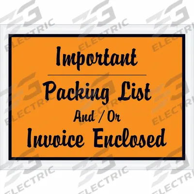 APPROVED VENDOR Packing List Envelopes: 6 in x 4 1/2 in, Orange, Centered, 6 in Outside Ht - Printed Packing List Envelopes