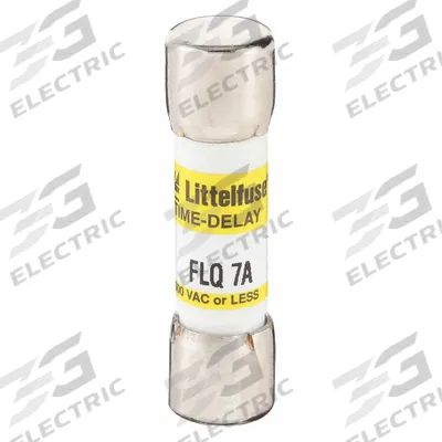 LITTELFUSE Fuse: FLQ Series, Midget, Time-Delay, 7 A, 500 V AC, 300 V DC - Time-Delay Cylindrical Fuses