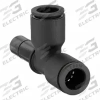 LEGRIS Push-Fit Tee Fitting: 8 mm OD x 8 mm OD x 10 mm OD Size, Polymer, 2 3/16 in Overall Lg, Black (MPN 3183 08 10). Key specifications — Brand: LEGRIS.