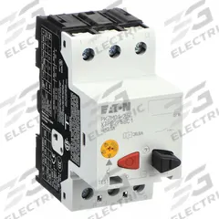 EATON Manual Motor Protector: Non-Reversing, 3 Poles, 2.5 A, Thermal Protection, Push Button (MPN XTPB2P5BC1). Key specifications — Maximum Voltage Rating: 600V AC; Brand: EATON; Thermal Units Required: None (Starter Includes Integrated Thermal Units); Frame Size (Width): 45mm (B Frame).