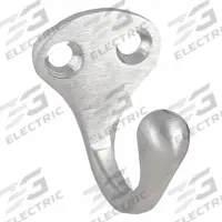 APPROVED VENDOR Coat Hook: Screw, 25 lb Wt Capacity, 1 Points per Hook, Silver, 1 5/8 in Projection (MPN 4JH12). Key specifications — Color: Silver; Finish: Electroplated; Material: Brass; Product Type: Coat Hook.