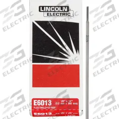 LINCOLN ELECTRIC Stick Electrode: Carbon Steel, E6013, 1/8 in x 14 in, 5 lb, Fleetweld 37 (MPN ED030565). Key specifications — Brand: LINCOLN ELECTRIC; Tensile Strength (As Welded): 67 to 75 ksi; Yield Strength (As Welded): 58 to 64 ksi.